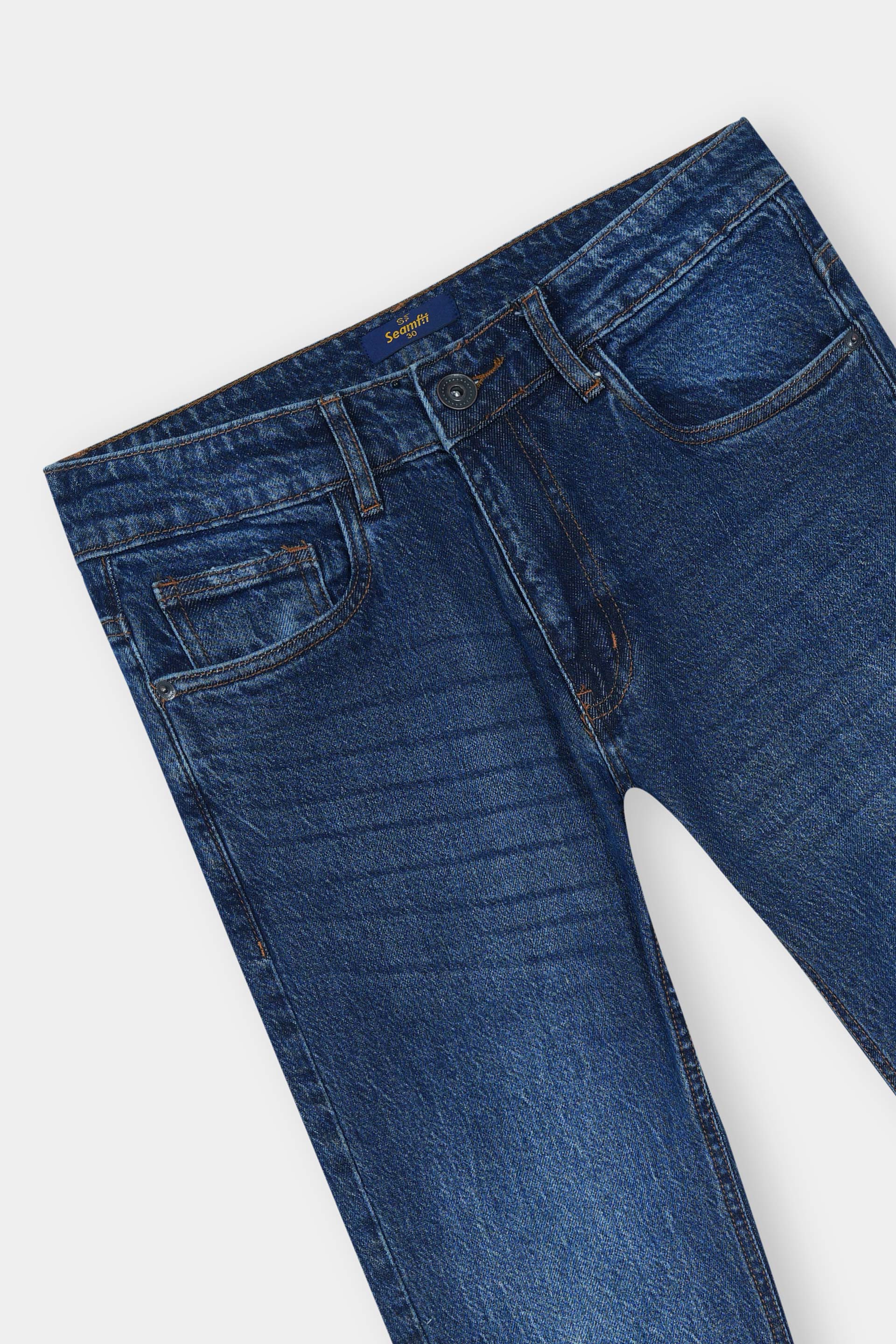 Denim Jeans  Color Dark Blue Whiskers