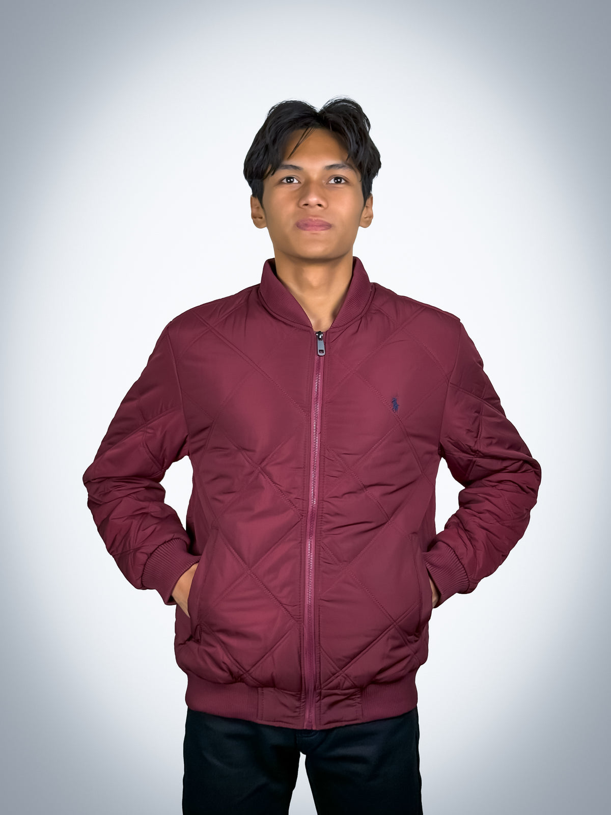 IMPORTED MAROON PARACHUTE WIND BREAKER JACKET