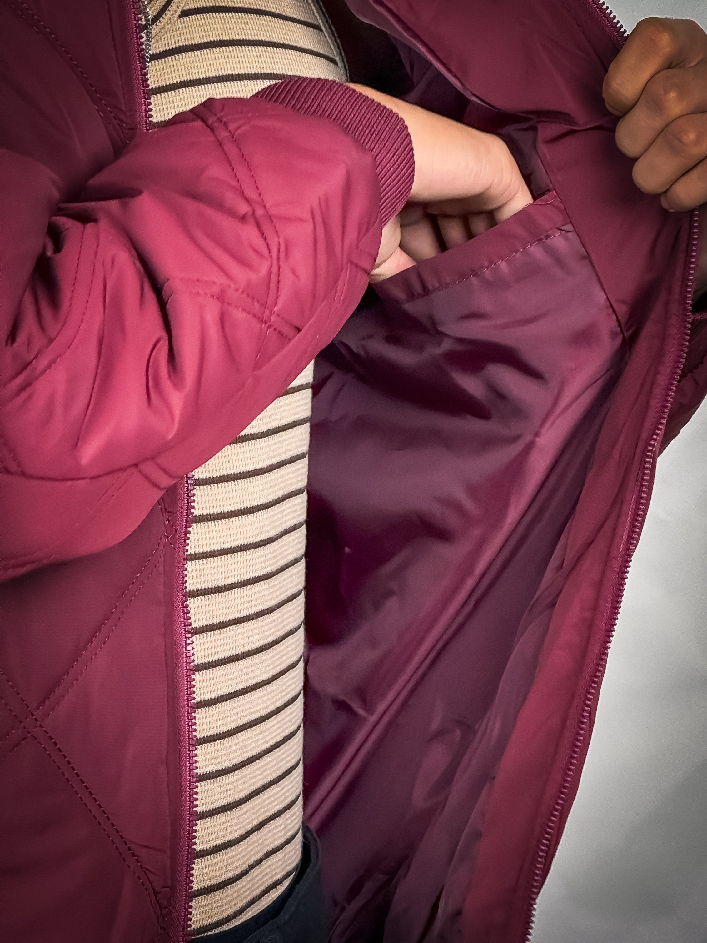 IMPORTED MAROON PARACHUTE WIND BREAKER JACKET