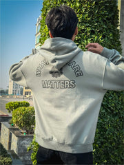 DOWN SHOULDER EMBOSS DESIGN HOODIE