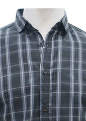 CHECK SLIM FIT FUSCOUS GRAY SHIRT