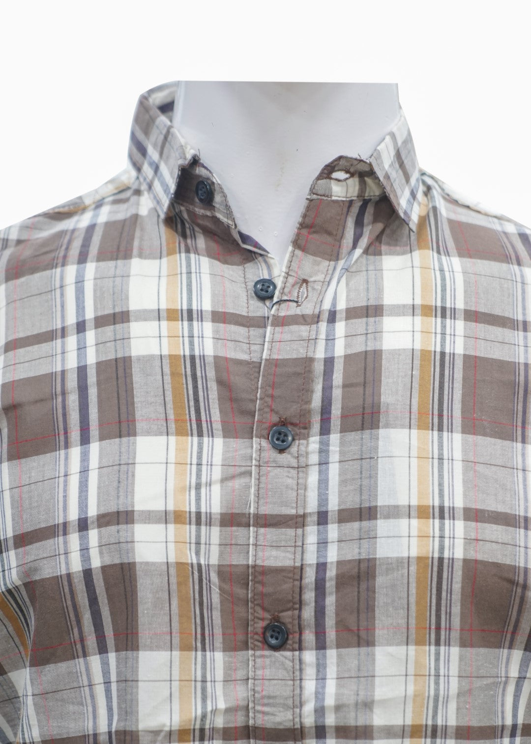 CHECK SLIM FIT SOYA BEAN SHIRT