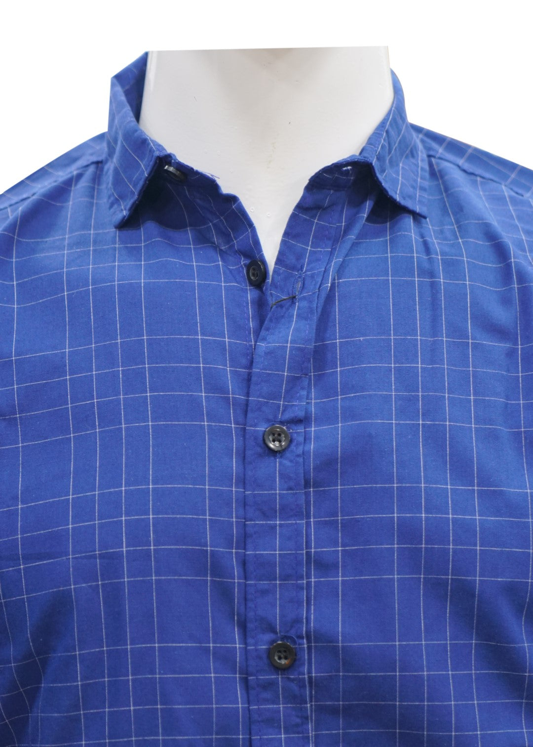 CHECK SLIM FIT ROYAL BLUE SHIRT