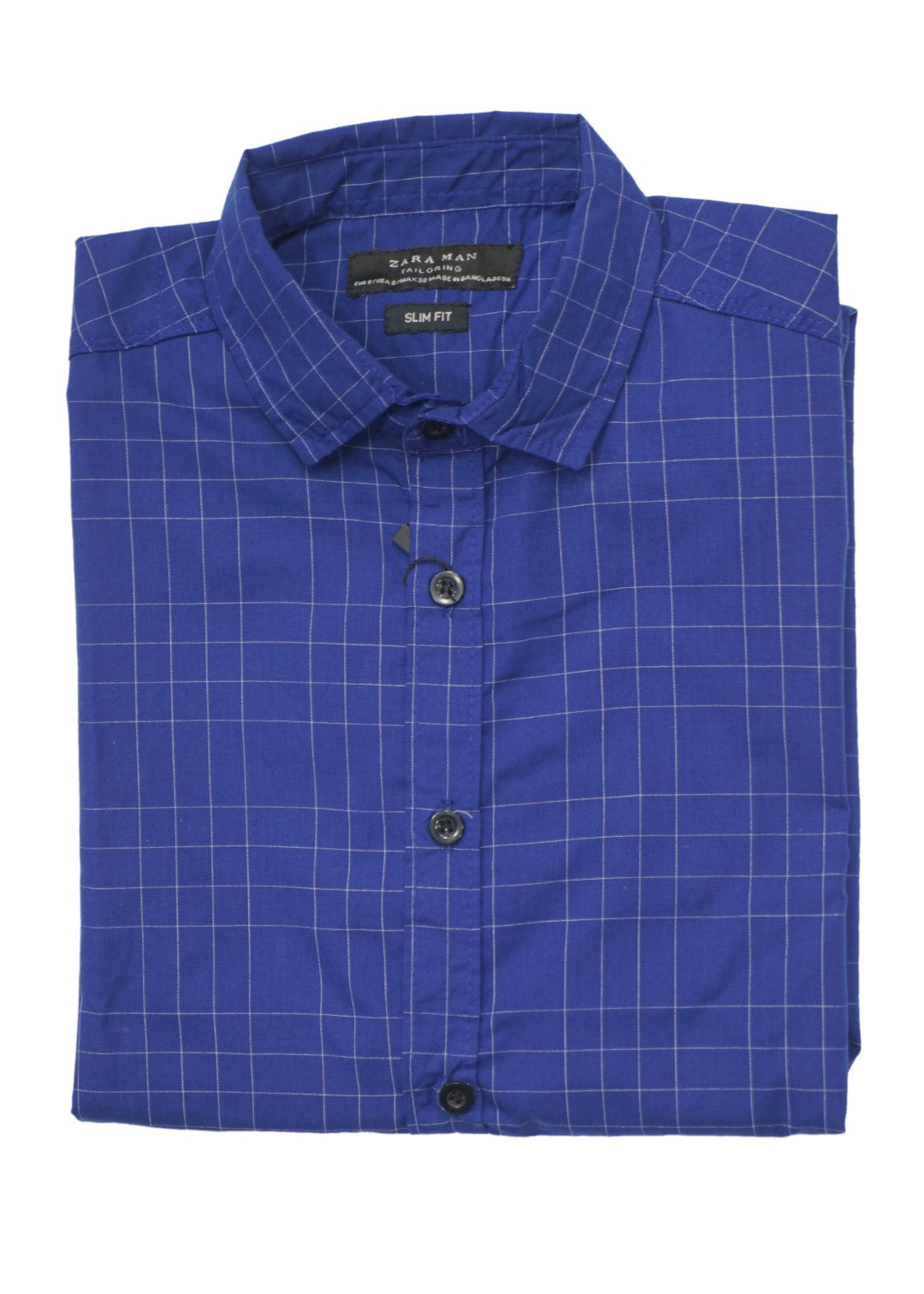 CHECK SLIM FIT ROYAL BLUE SHIRT