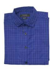 CHECK SLIM FIT ROYAL BLUE SHIRT