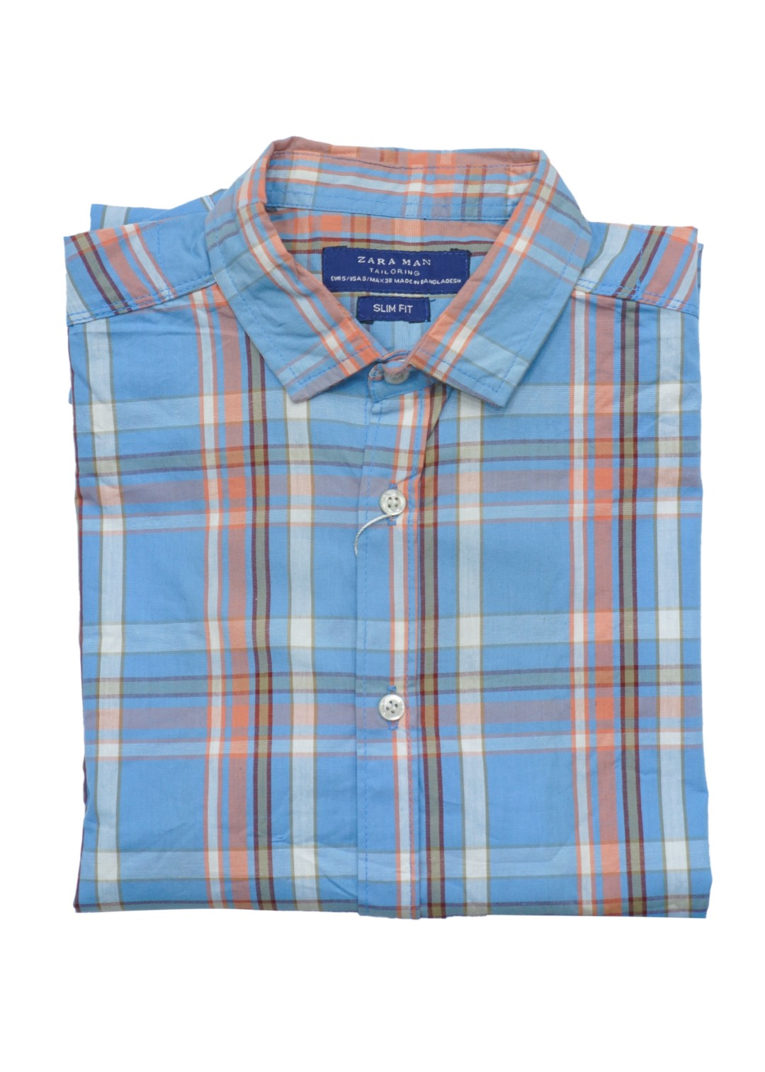 CHECK SLIM FIT SKY BLUE SHIRT