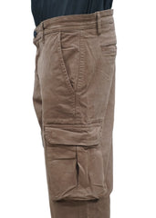 Dark Brown Cargo Pant Straight Fit Cotton