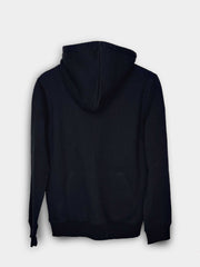 PLAIN BLACK NECK ZIPPER HOODIE