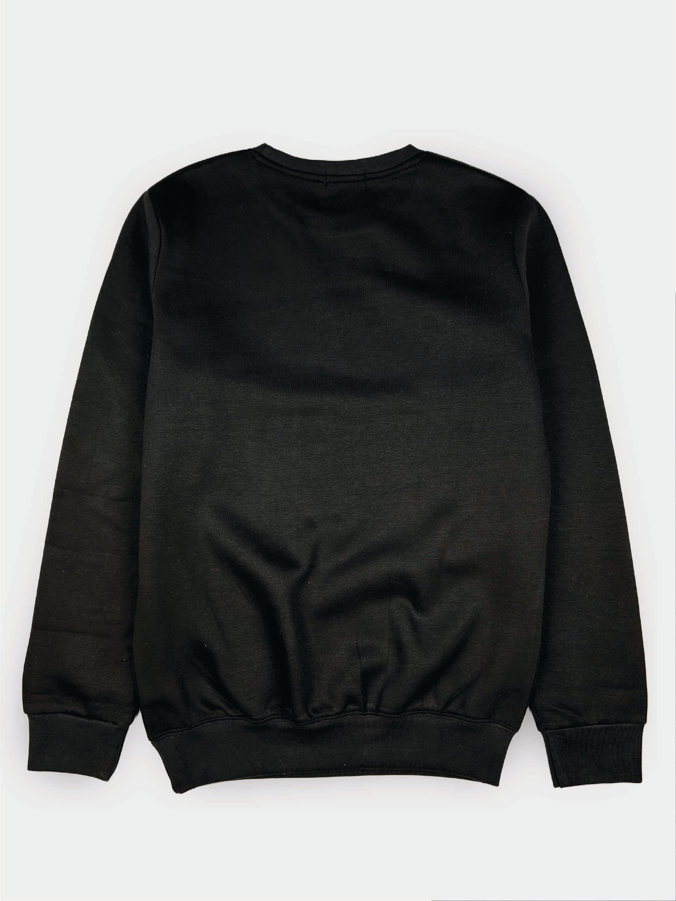 Basic Dark Black Sweatshirt For Men