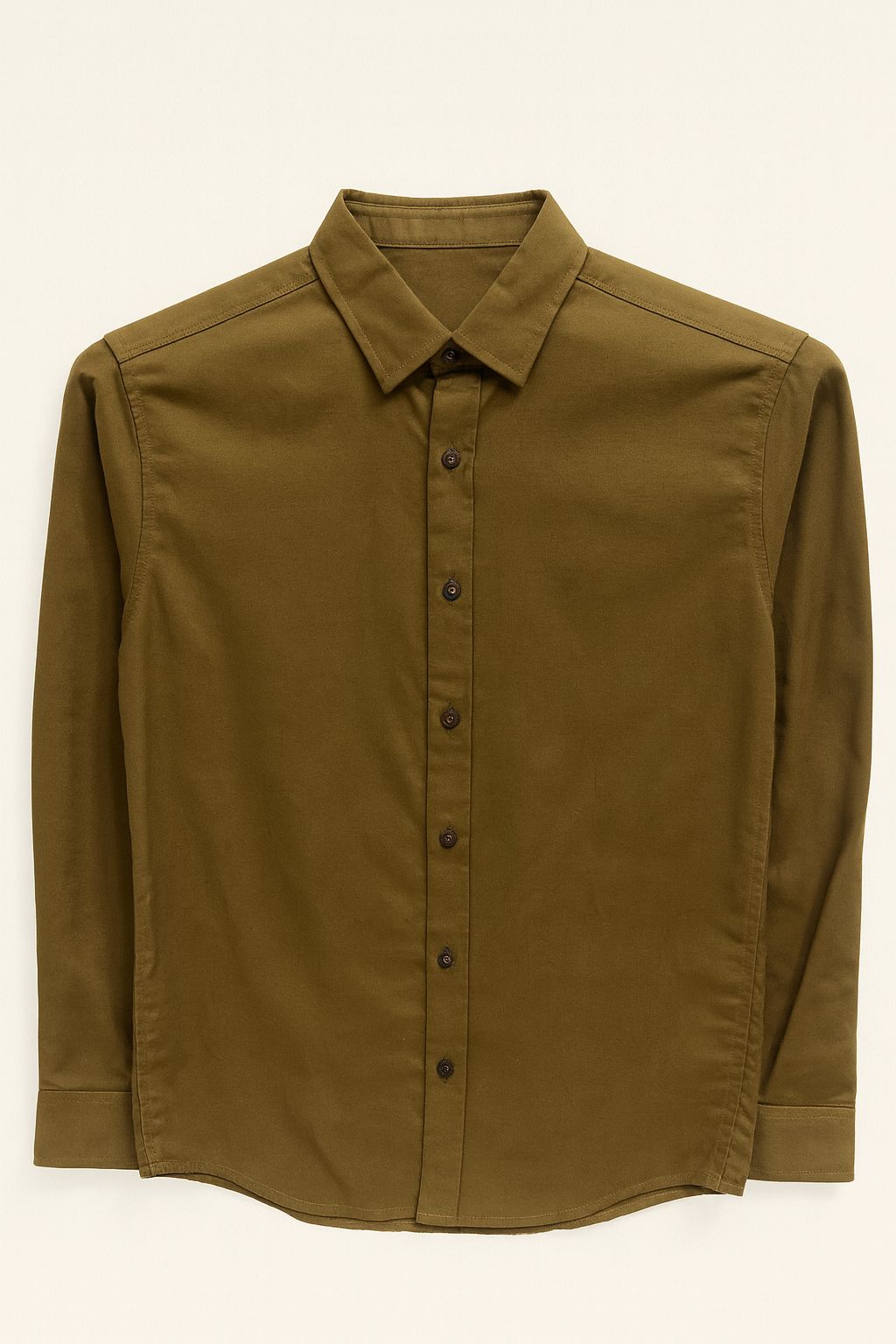Olive-brown cotton shirt