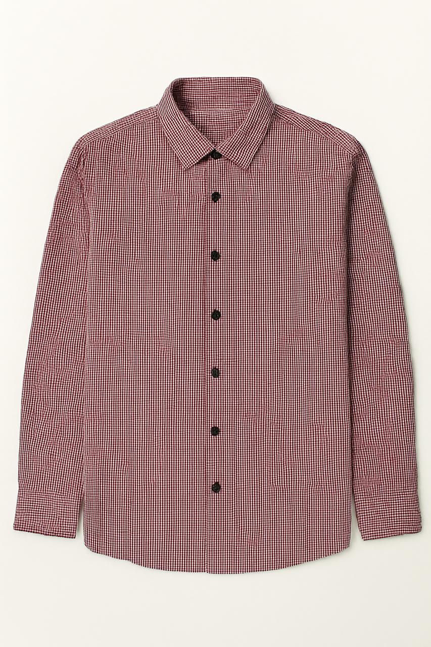Maroon Slim Fit Patterned Shirt