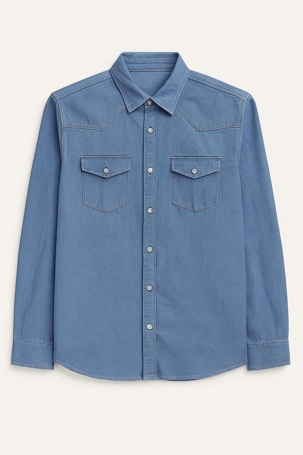 Denim Blue Button-Up Shirt