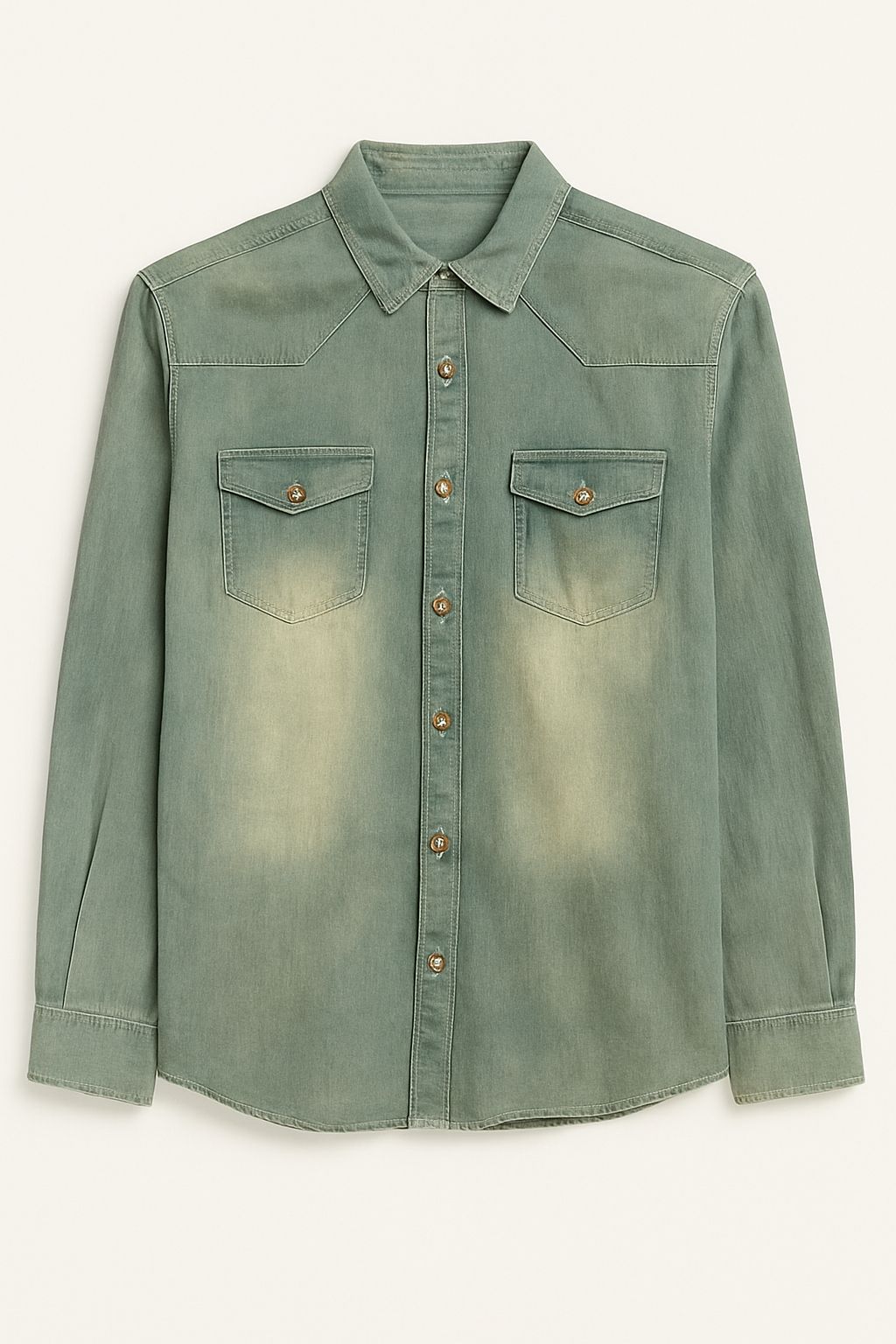 Faded Green Denim Shirt