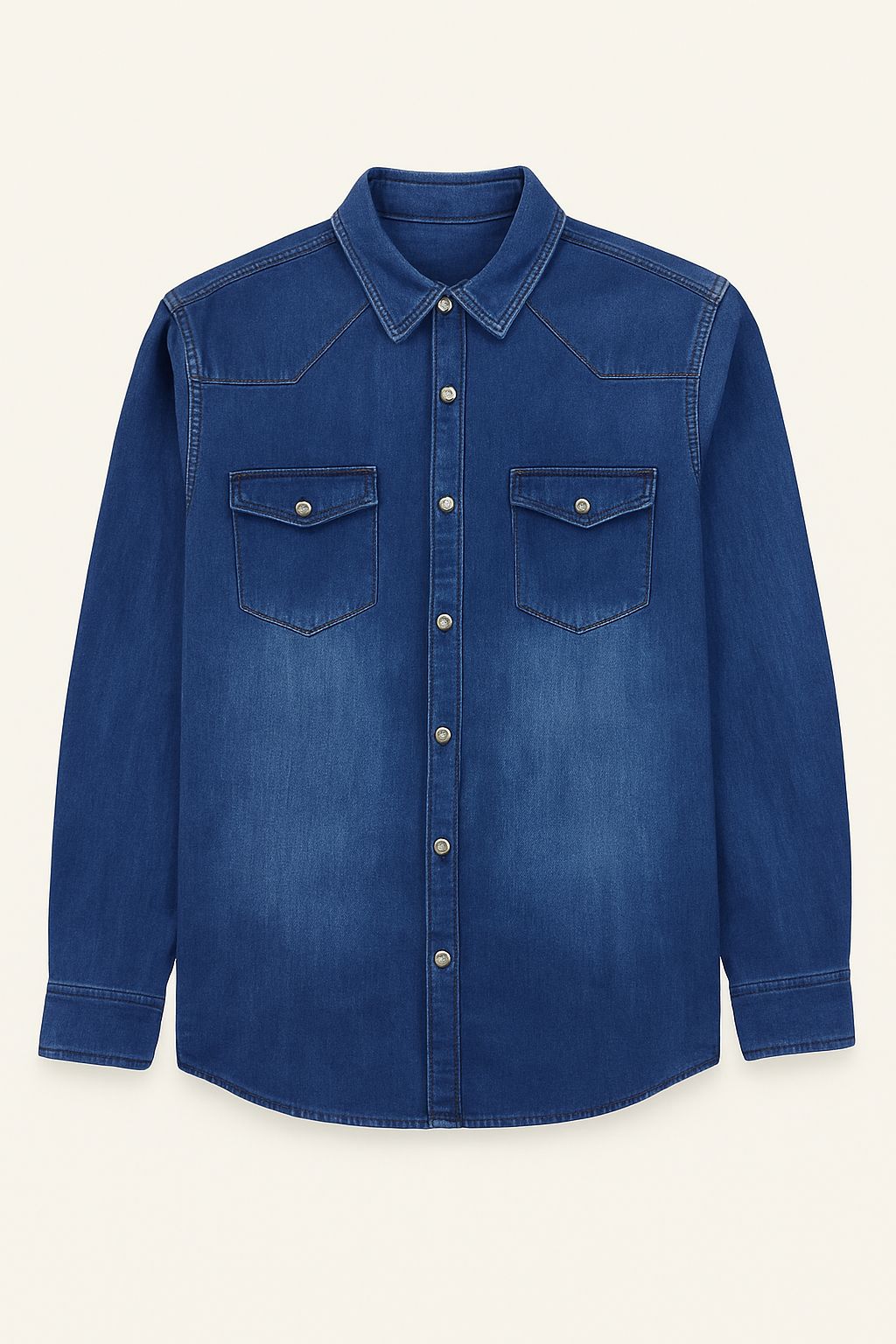 Faded Indigo Denim Shirt