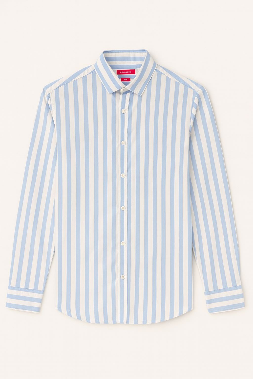 White & Sky Blue Striped Shirt