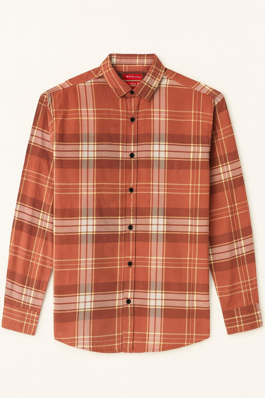 Rust Red Plaid Shirt