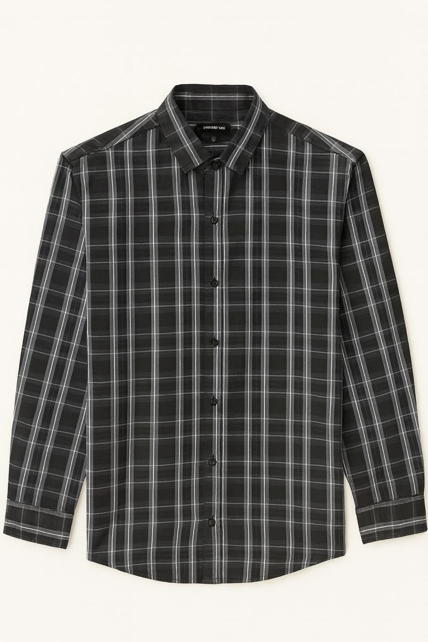 Black & Grey Plaid Shirt