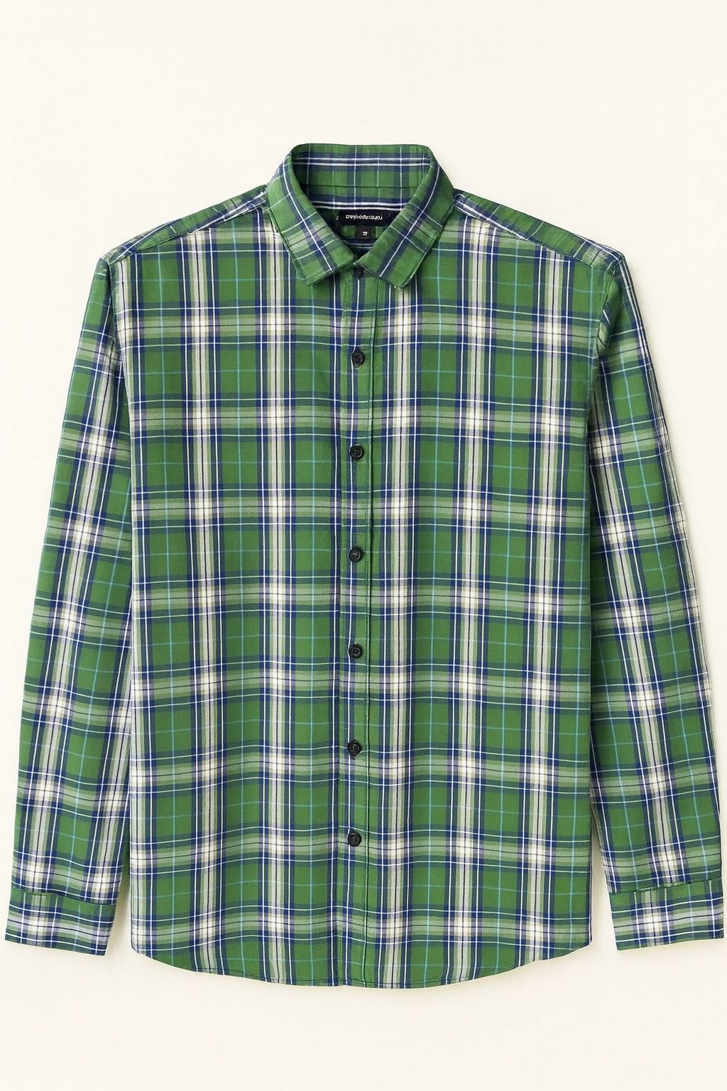Green Plaid Casual Shirt