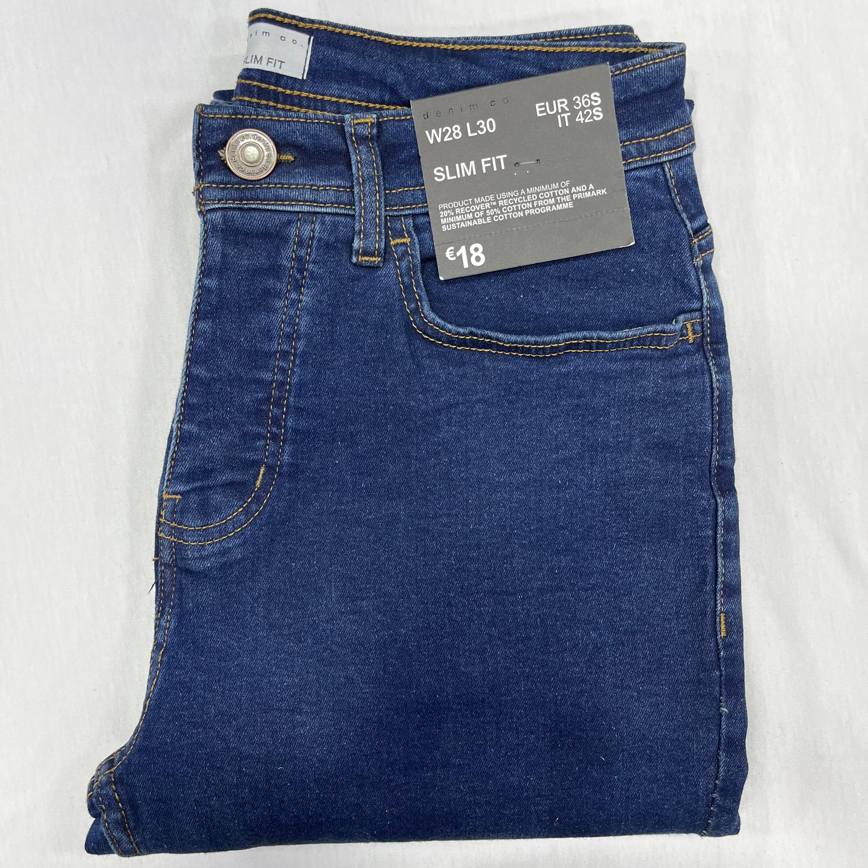 Dark Blue Branded Slim Fit Denim Jeans