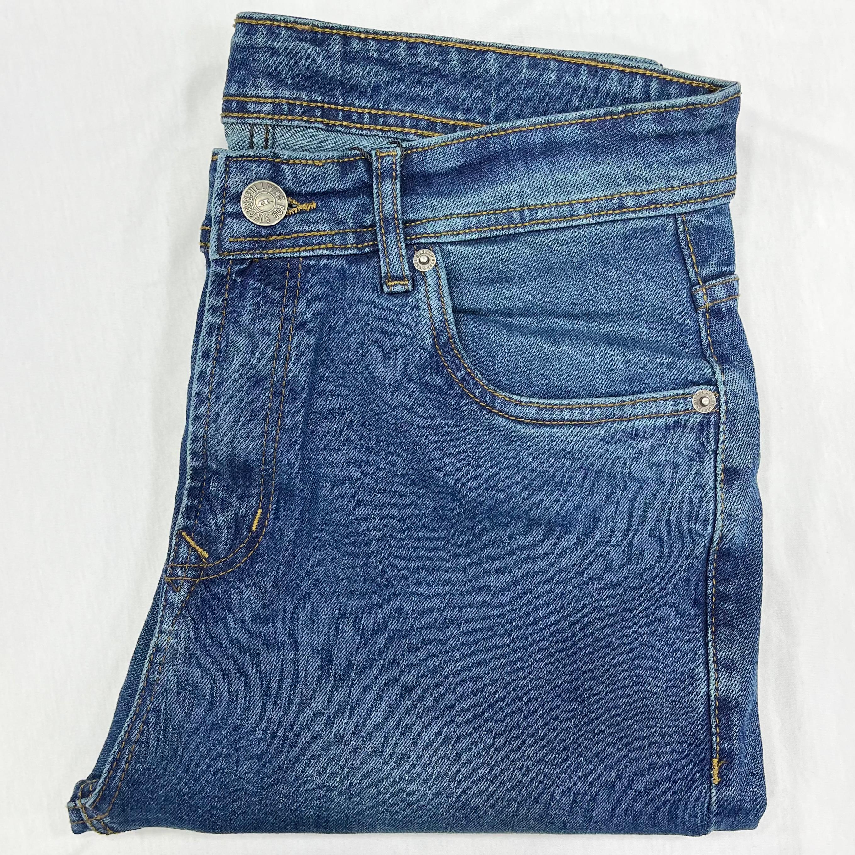 Medium Wash Blue Denim Jeans