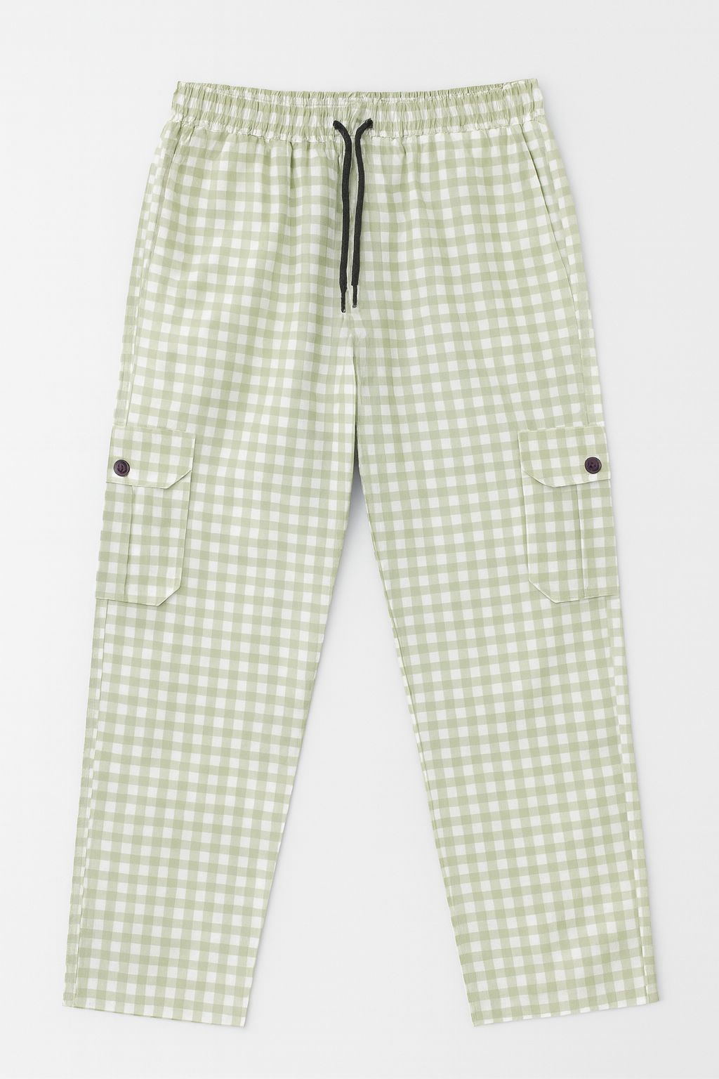 Light Green,  White Checkered Sleeping Trousers