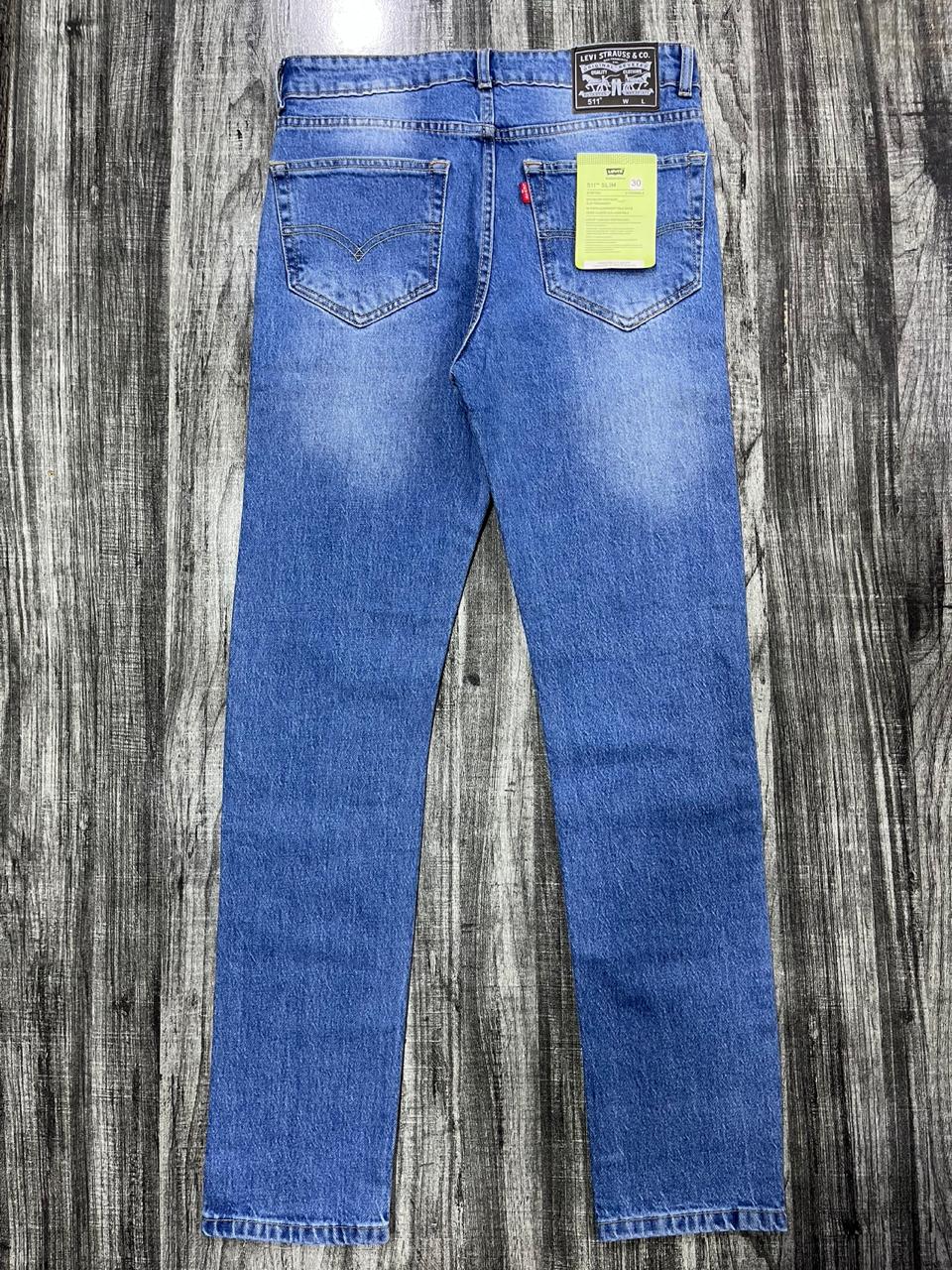 Classic Blue Branded Denim Jeans
