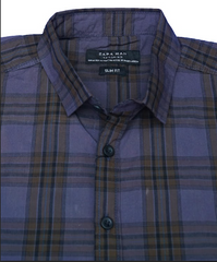 CHECK SLIM FIT FRENCH LILAC SHIRT